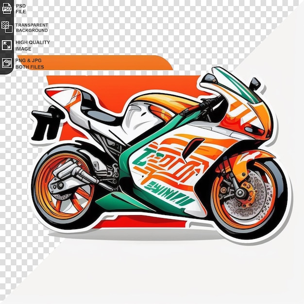 PSD motorcycle logo isolated on background