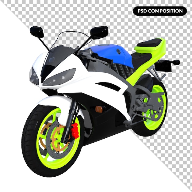 Motorcycle motor bike isolated 3d