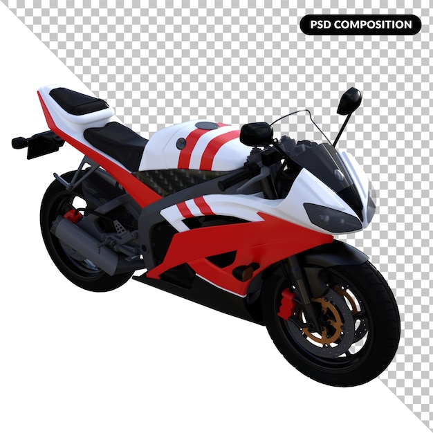 PSD motocicletta motocicletta isolata 3d