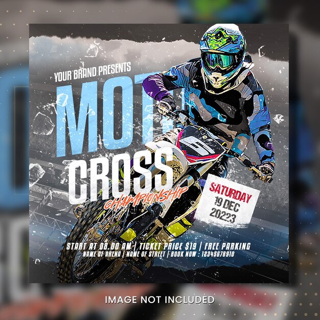 PSD motorcycle racing event flyer