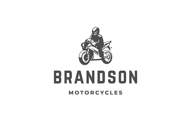Motorcycle repair service race community transport workshop vintage logo design template