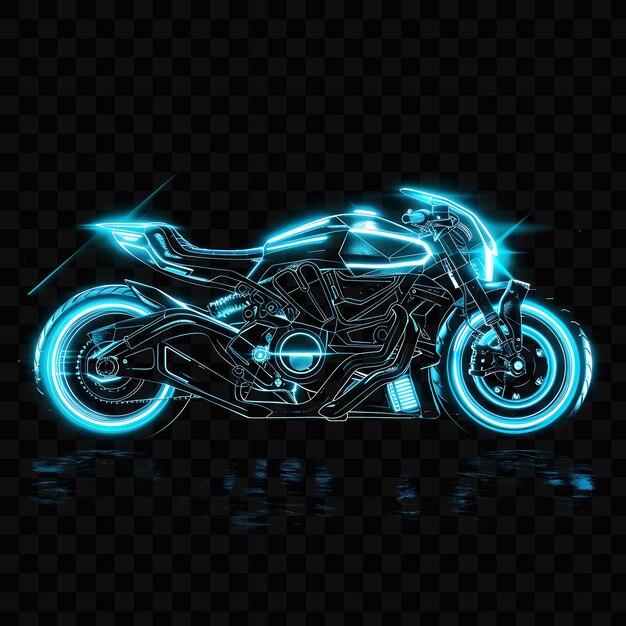 PSD a motorcycle with a blue light and a blue light on the back