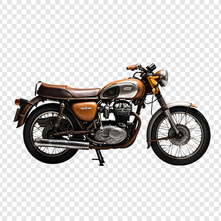 PSD a motorcycle with a brown body and the word honda on the back