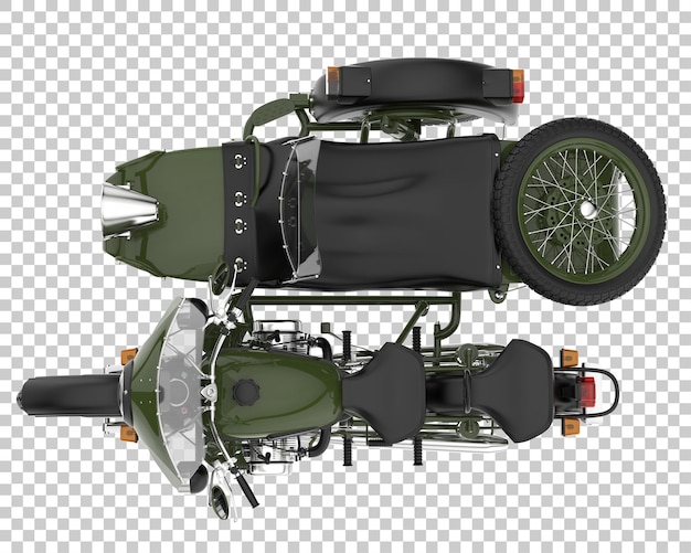PSD 투명 한 배경에 사이드카와 오토바이입니다. 3d 렌더링 - 일러스트레이션