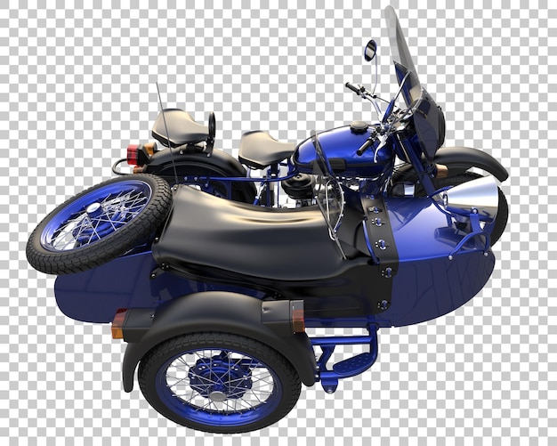 PSD Мотоцикл с коляской на прозрачном фоне. 3d-рендеринг - иллюстрация