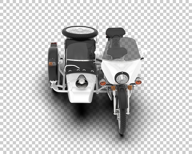 투명 배경 3d 렌더링 그림에 사이드카가 있는 오토바이
