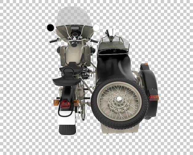 Мотоцикл с коляской на прозрачном фоне. 3D-рендеринг - иллюстрация