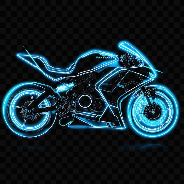PSD a motorcycle with the word yamaha on the back is lit up