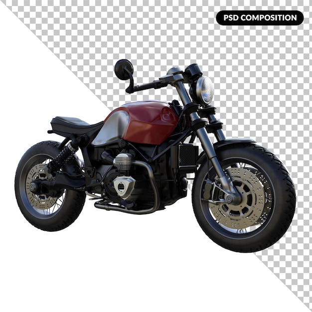 PSD motorcycles isolated 3d rendering