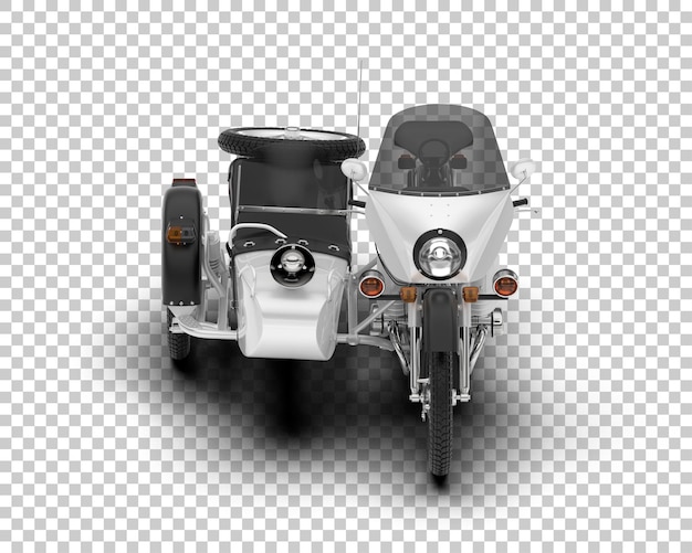 PSD motorfiets met zijspan op transparante achtergrond 3d rendering illustratie