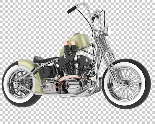 Motorfiets op transparante achtergrond 3d-rendering illustratie