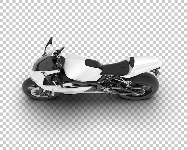 Motorfiets op transparante achtergrond 3d-rendering illustratie