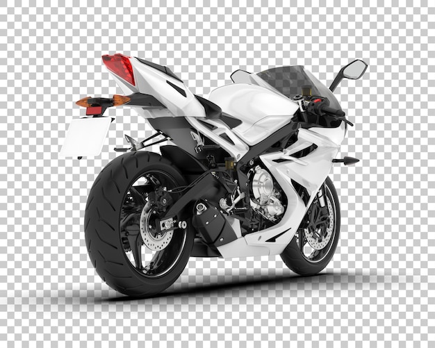 Motorfiets op transparante achtergrond 3d-rendering illustratie