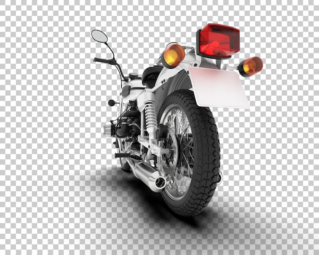 Motorfiets op transparante achtergrond 3D-rendering illustratie