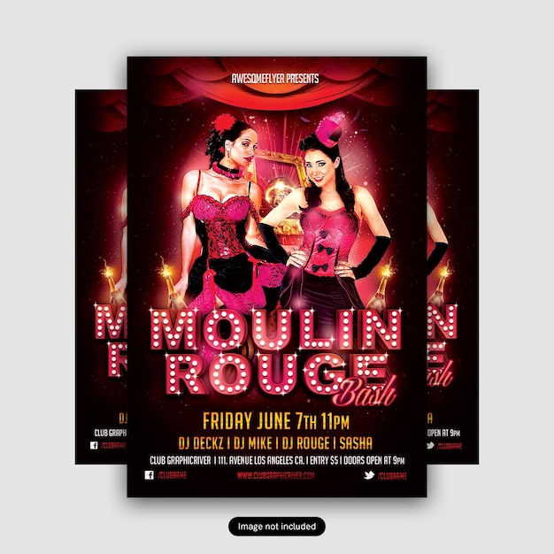 Moulin Rouge Bash Flyer Template