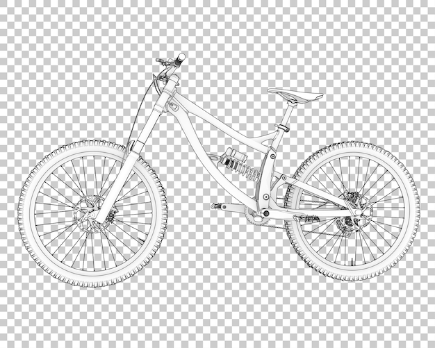 mountain bike isolated on transparent background 3d rendering illustration