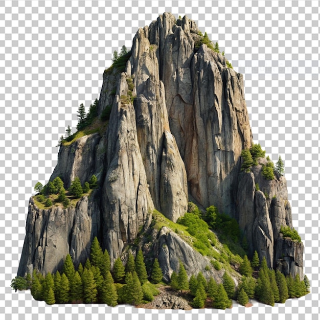 PSD mountain cliff on transparent background