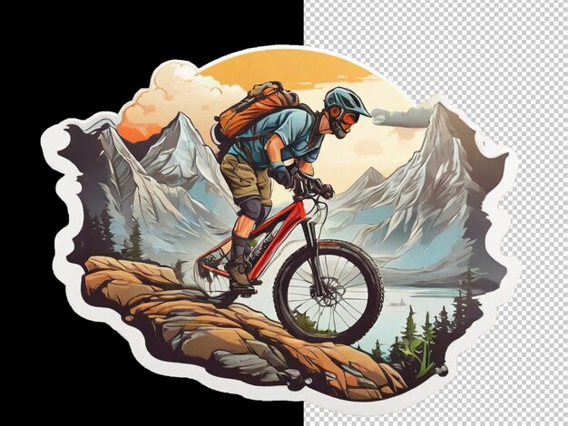 PSD mountain explorer hiking adventure sticker