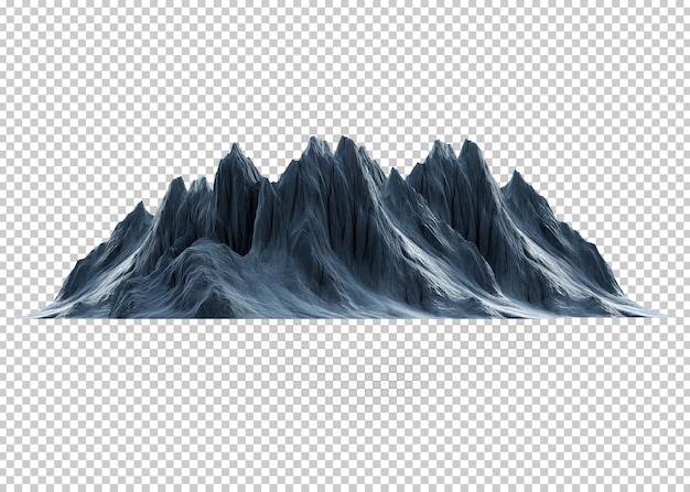 PSD sfondo trasparente di montagna isolato