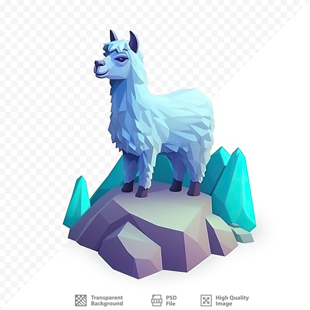 PSD a mountain of a llama on a white background.