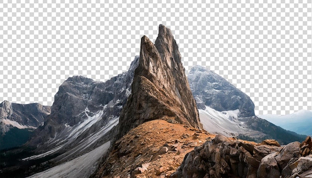 Picco di montagna isolato su uno sfondo trasparente