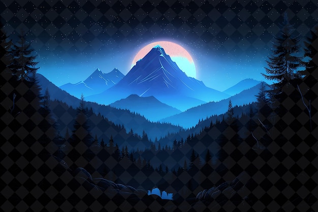 a mountain range with a sunset in the background