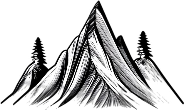 PSD mountain silhouette clipart