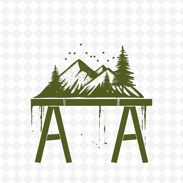 PSD a mountain with a letter a on it