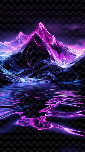 PSD a mountain with purple and purple colors on it