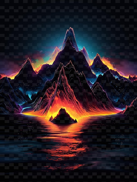 PSD a mountain with a sunset on it