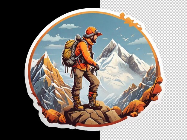 PSD mountaineering adventure sticker