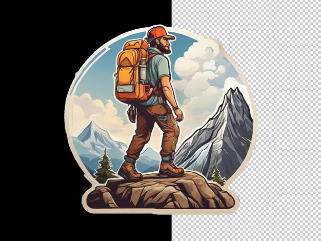 PSD mountaineering adventure sticker