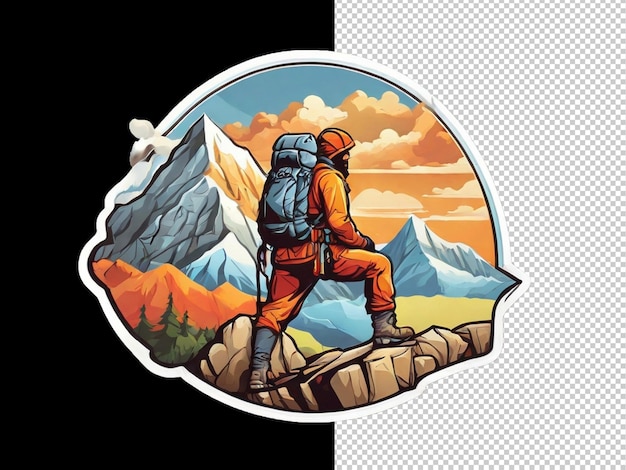 PSD mountaineering adventure sticker