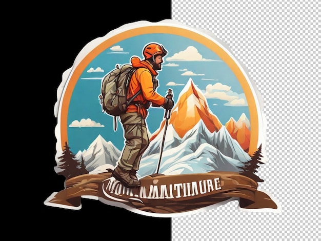 PSD mountaineering adventure sticker