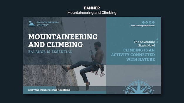 Modello di banner equilibrio alpinismo