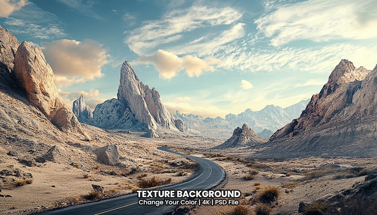 PSD mountains and beautiful sky with colorful clouds texture background