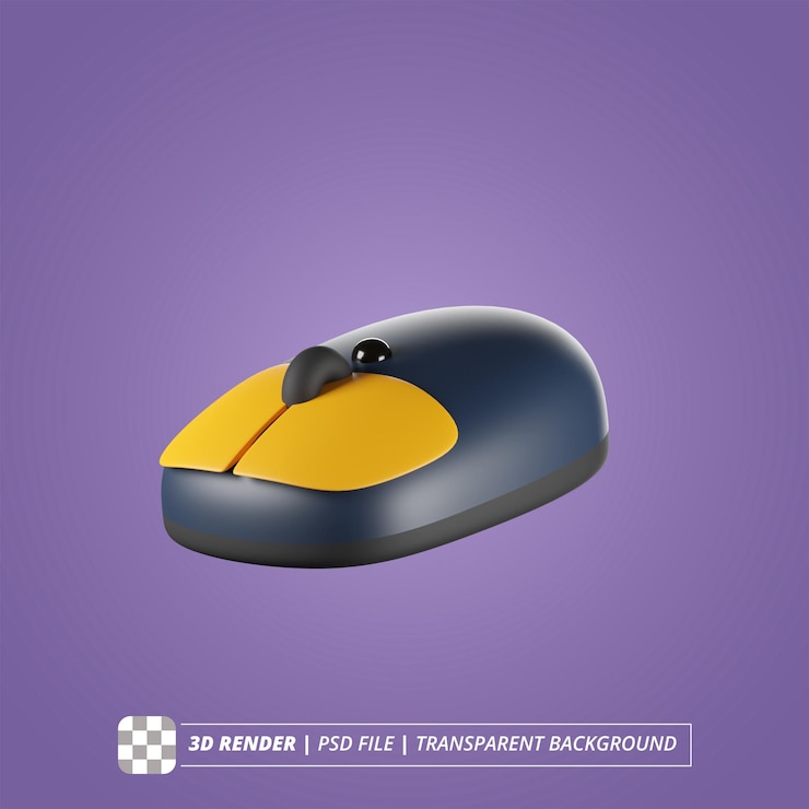 PSD mouse 3d render isolated images