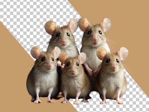 PSD mouse family portrait family day concept