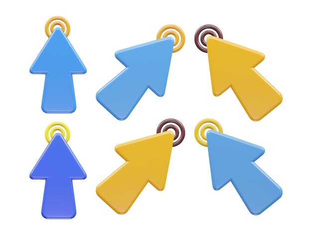 mouse pointer icon 3d rendering vector illustration