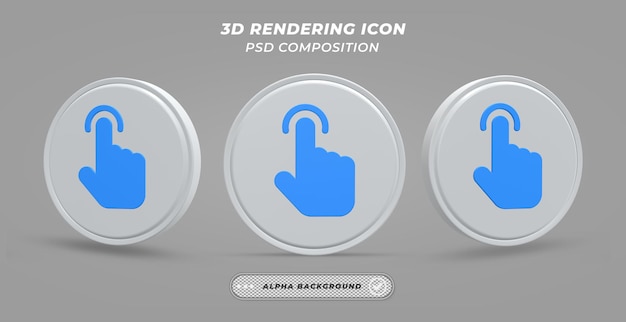 PSD mouse pointer icon in 3d rendering