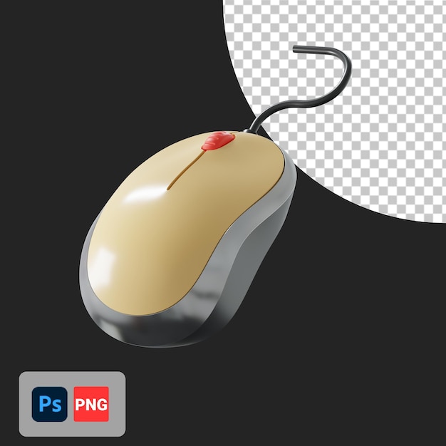 PSD icona 3d vista laterale del mouse