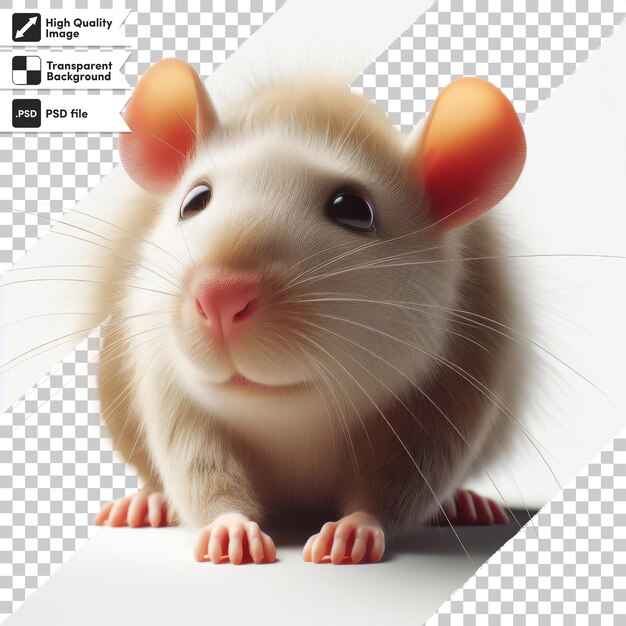 PSD a mouse with a red nose is shown in a photo