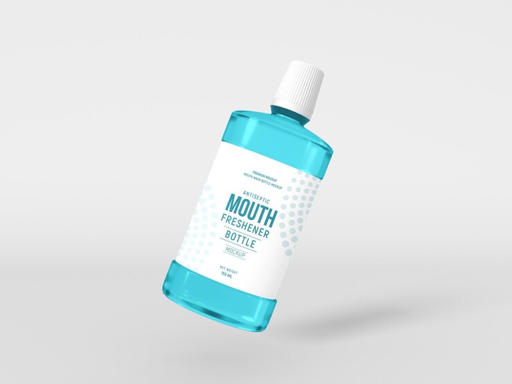 PSD mouth freshner plastic bottle packaging mockup
