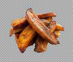 PSD mouth watering faya largeau fried plantains isolated on transparent background