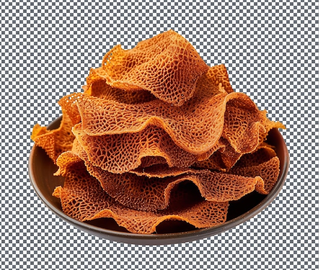 PSD mouth watering firfir spicy shredded injera isolated on transparent background