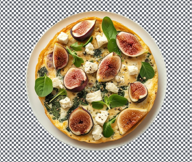 Mouth watering foumbouni fig и feta frittata изолированы на прозрачном фоне