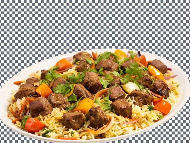 PSD mouth watering kabuli pulao odizolowane na przezroczystym tle