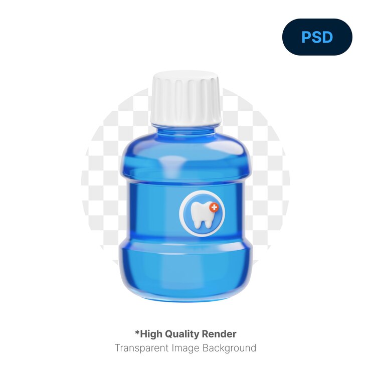PSD mouthwash 3d icon premium psd
