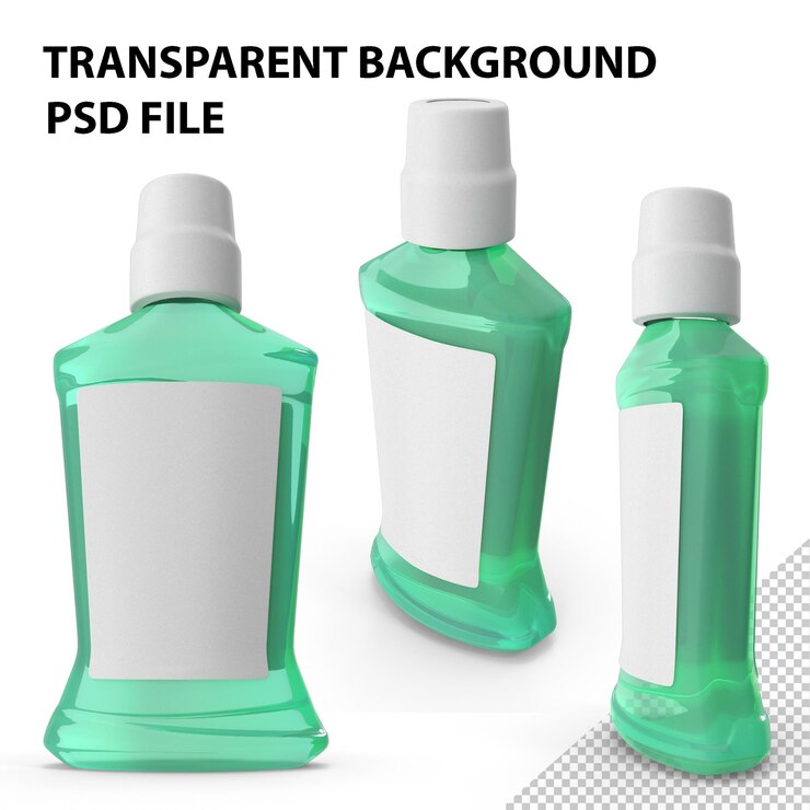 PSD mouthwash blank green png