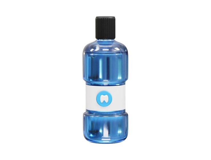 PSD mouthwash bottle product 3d icon illustration